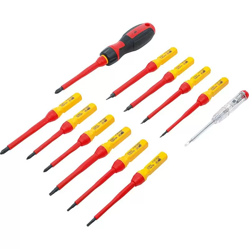 Set of 13 Pcs, Vde Insulated Screwdrivers, C/Interchangeable Blades - Code BGS35814 #1
