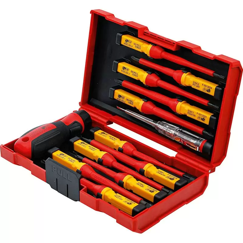 Set of 13 Pcs, Vde Insulated Screwdrivers, C/Interchangeable Blades - Code BGS35814 #7