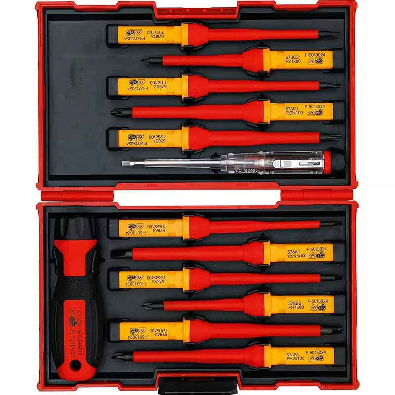 Set of 13 Pcs, Vde Insulated Screwdrivers, C/Interchangeable Blades - Code BGS35814 #8
