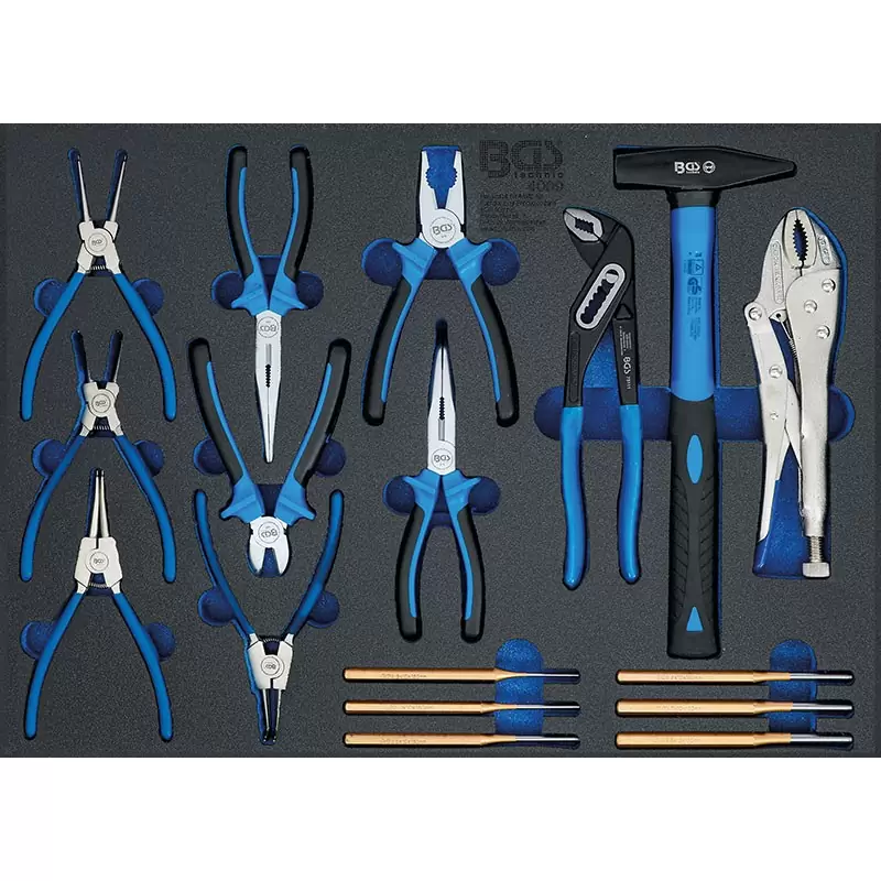 3/3 Module For Trolley: Set 17 Pieces, Pliers, Hammer, Hunting Tools - Code BGS4009 - image