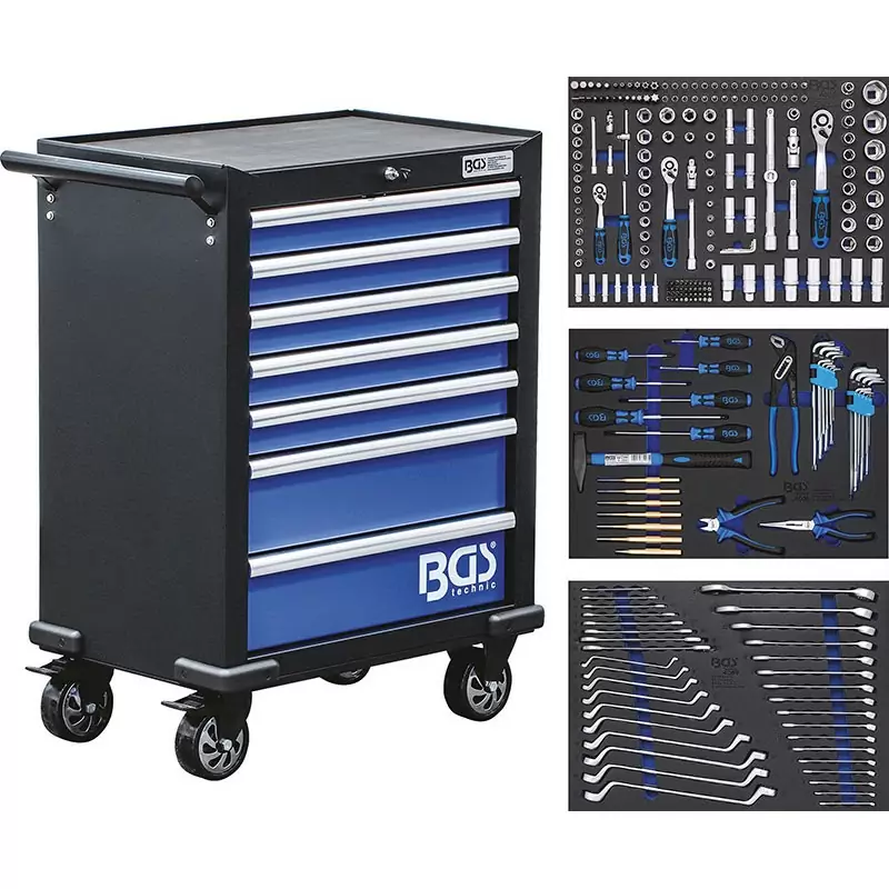 Tool Trolley 7 Drawers, With 263 Tools - Code BGS4207 - image
