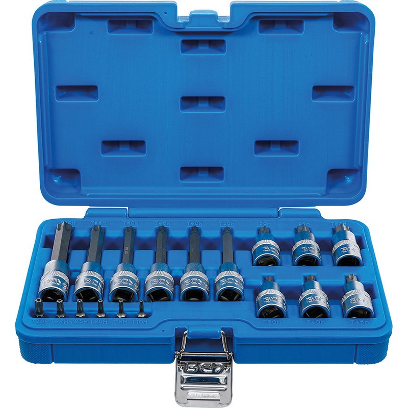 Conjunto de 18 peças, cap. No ônibus. Conexão 1/4Ö E 1/2Ö, Torx COM/Furo - Código BGS5174