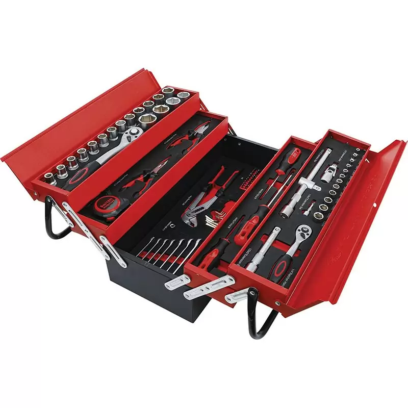 Extended box with 5 sheet metal compartments, with 86 tools. - Code BGS6056 #2