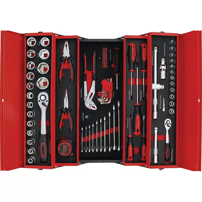 Extended box with 5 sheet metal compartments, with 86 tools. - Code BGS6056 #3
