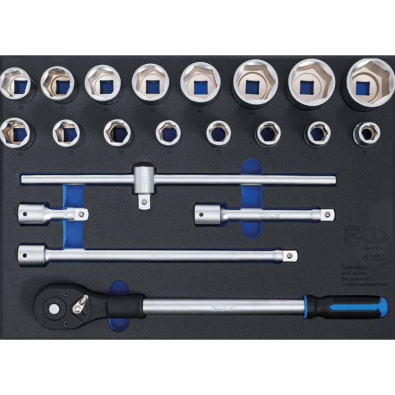 3/3 Modulo Per Carrello: Set Di Bussole Attacco 3/4Ö,21 Pz - Codice BGS6080