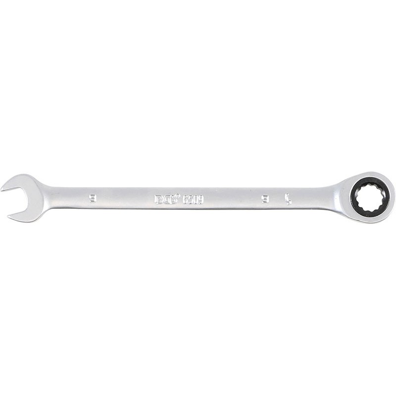 Satin Polig. Ratchet Comb. Wrench 9mm L.150 - Code BGS6509