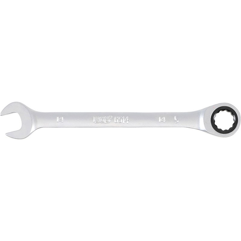 Satin Polig. Ratchet Comb. Key 14mm L.190 - Code BGS6514
