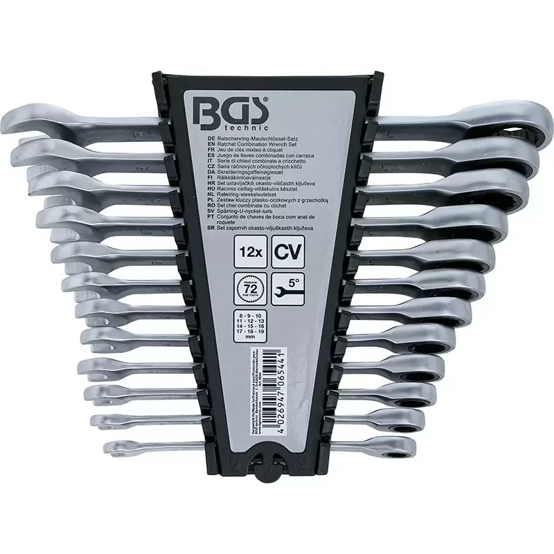 Set 12 Pcs, Combination Ratchet Wrenches, 8-19 Mm - Code BGS6544 #1