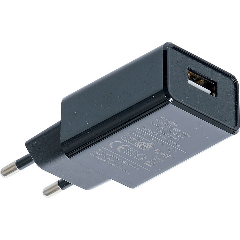 Universal USB charger, 1 A - Code BGS6883