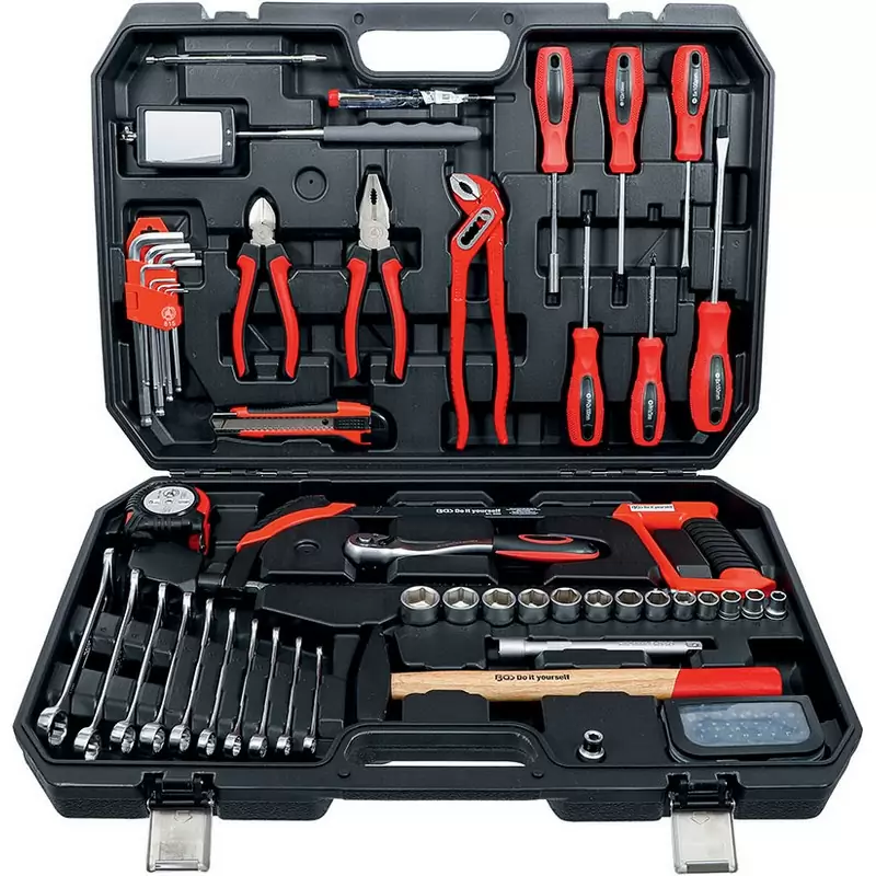 Box of 82 pieces of assorted tools 1/4