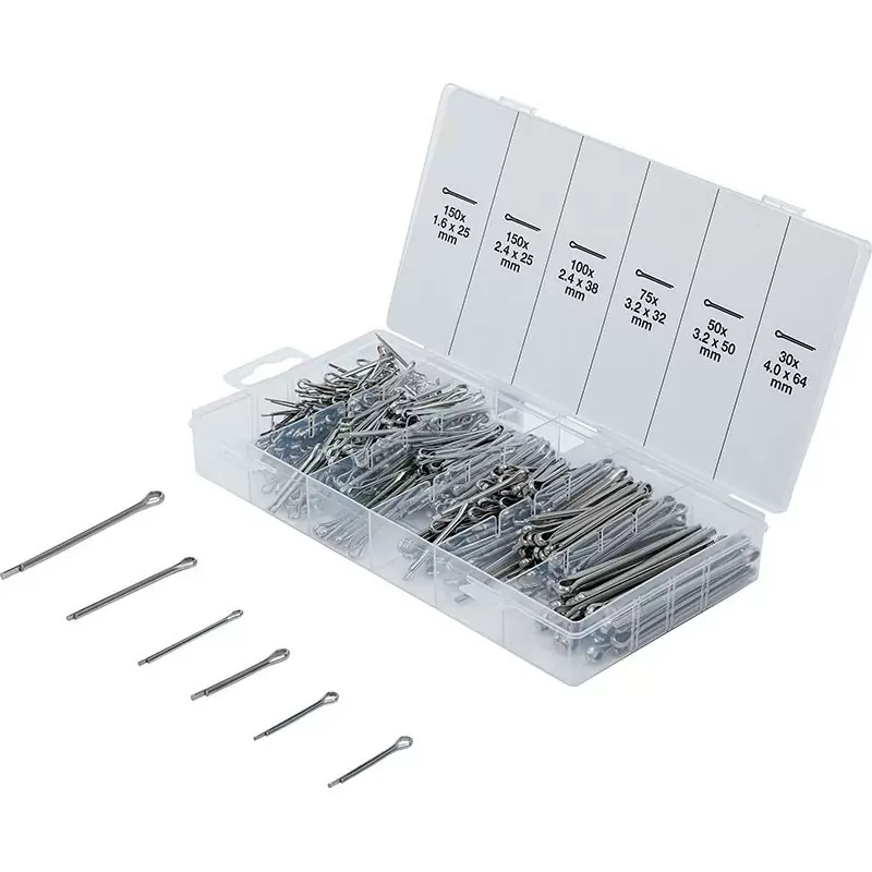 Ass.555 Pcs., Stainless Steel Cotter Pins - Code BGS8048-1 - image