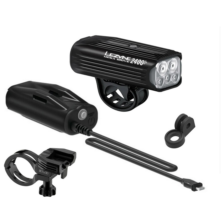 Fanale Anteriore E-Bike Mega Drive 2400+ Loaded Kit 2400 Lumen Usb-C Ricaricabile