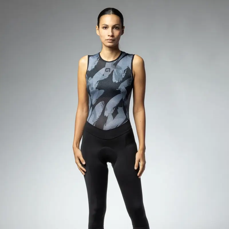 Damen Klassische 3/4 Radhose Schwarz/Grau Größe L - image
