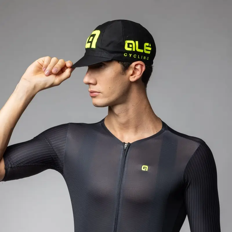 Black/Fluorescent Yellow Cotton Cap - image