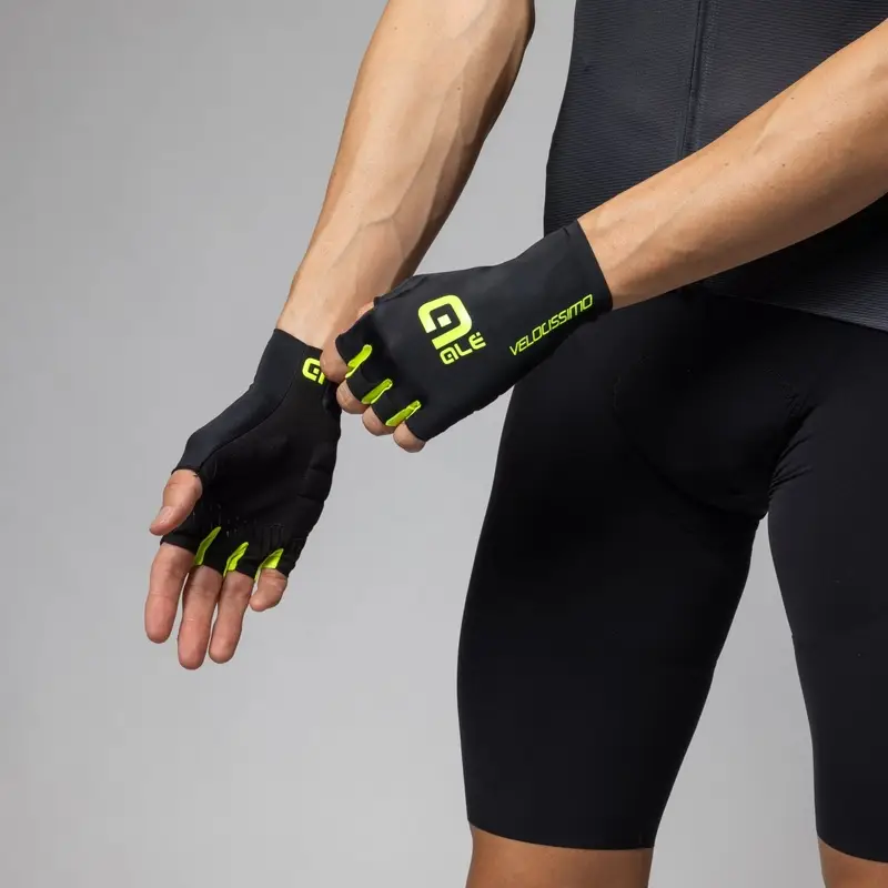 Guanti Strada Velocissimo Nero/Giallo Fluo Taglia XS #1