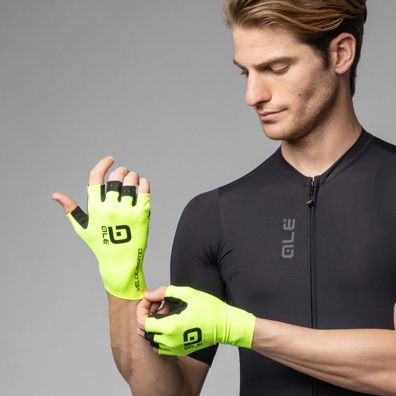 Guanti Strada Velocissimo Giallo Fluo/Nero Taglia S