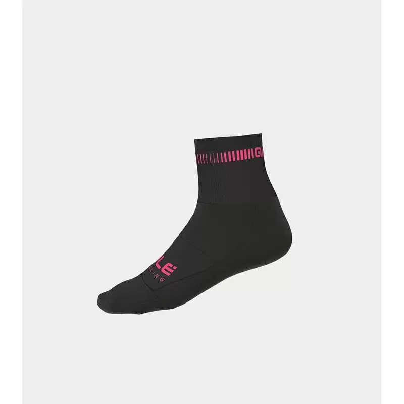Calze Estive Q-Skin 12cm Logo Nero/Rosa Fluo Taglia S (36-39) - image