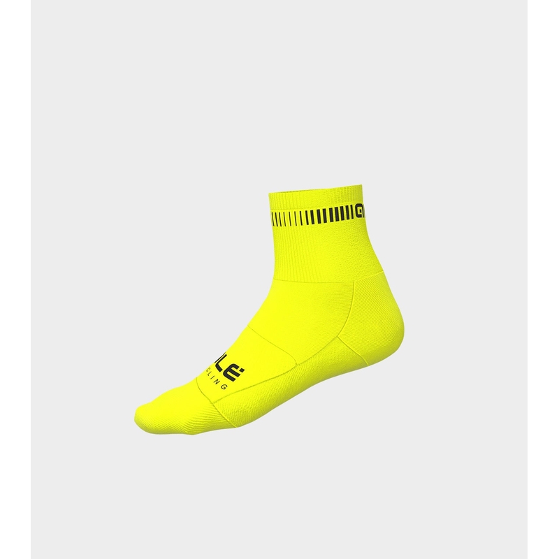 Calze Estive Q-Skin 12cm Logo Giallo Fluo/Nero Taglia L (44-47)