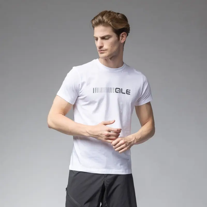 Weißes T-Shirt mit schwarzem Logo Größe M - image