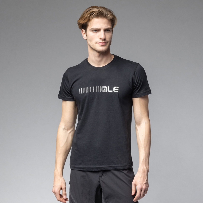 Black T-Shirt Black Logo Size S