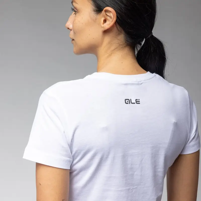 Weißes T-Shirt mit schwarzem Logo Damen Größe XS #3