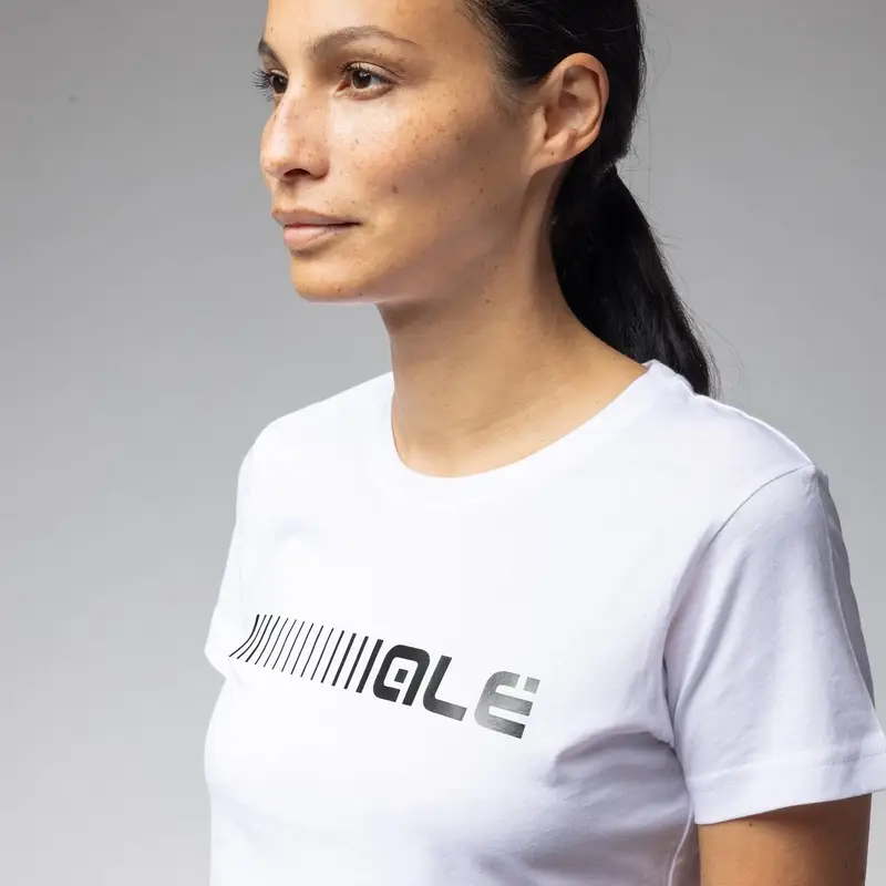 Weißes T-Shirt mit schwarzem Logo Damen Größe S #2