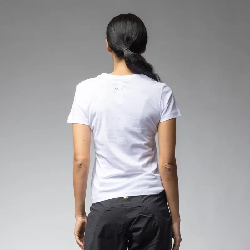 Weißes T-Shirt mit schwarzem Logo Damen Größe L #1