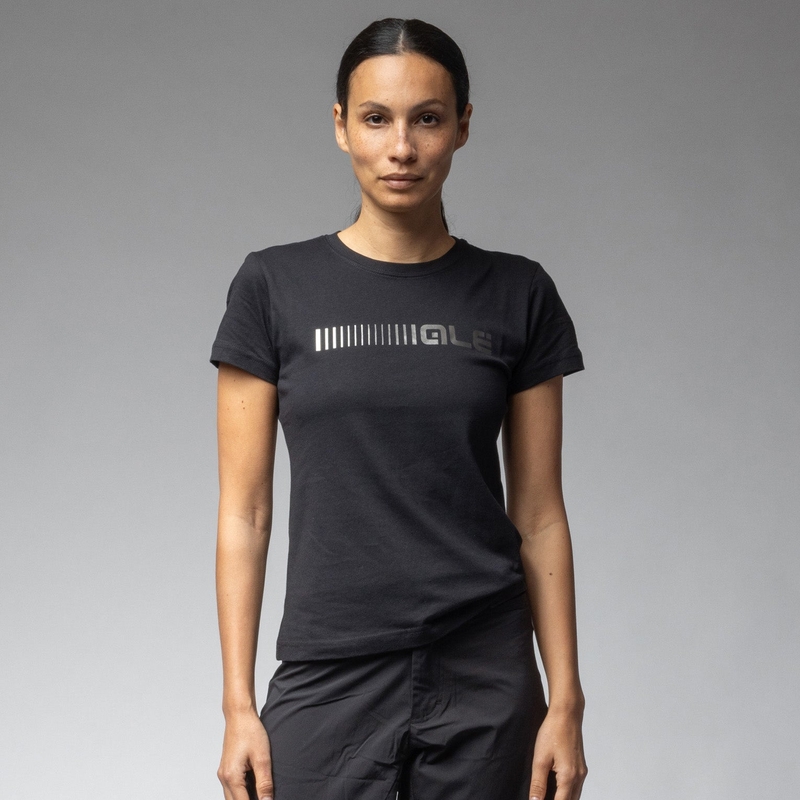 T-Shirt Nero Logo Nero Donna Taglia XS