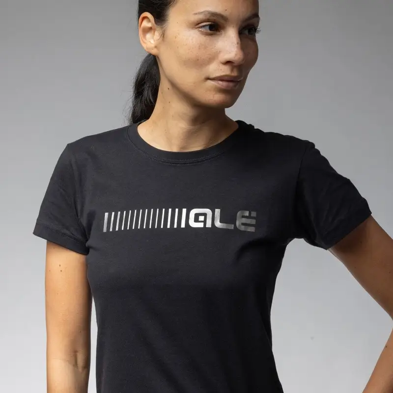 Schwarzes T-Shirt mit schwarzem Logo Damen Größe XL #2