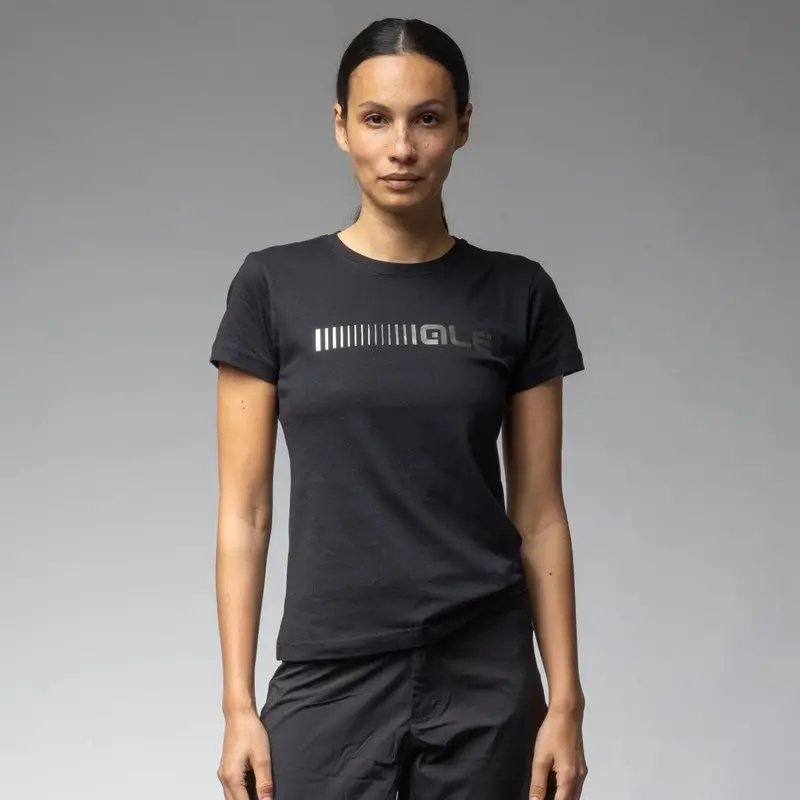 Schwarzes T-Shirt mit schwarzem Logo Damen Größe XXL - image