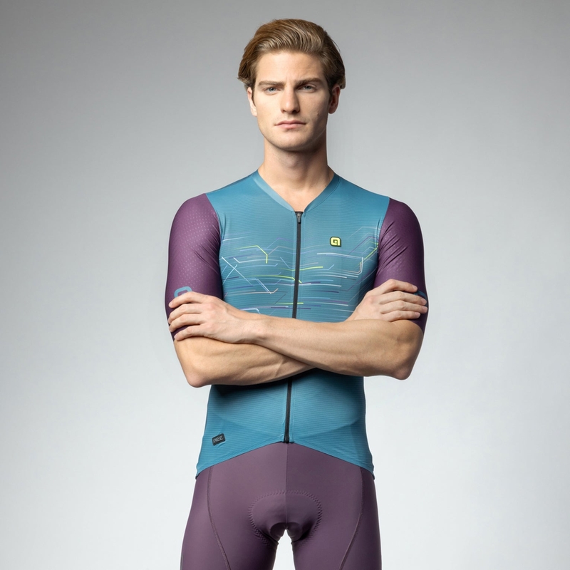 Maillot À Manches Courtes Megabyte PR-E Bleu Taille XL