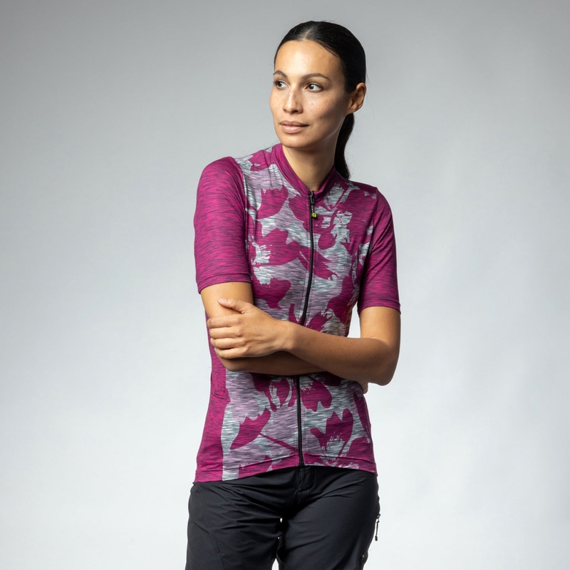 Short Sleeve Gravel Sunrise Off Road Women's Jersey Violet Size XL