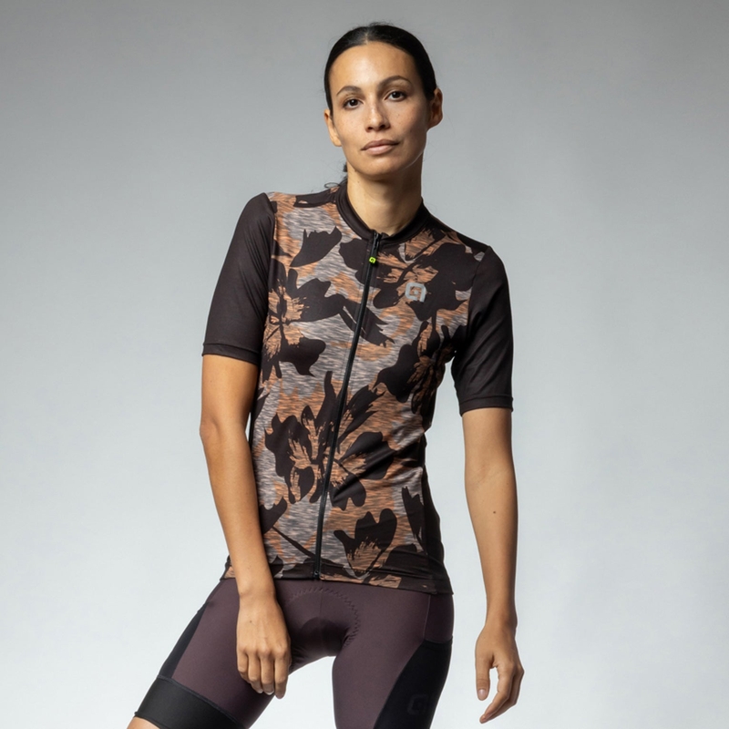 Camisa de Gravel Manga Curta Sunrise Off Road Feminina Marrom Tamanho XXXXXL