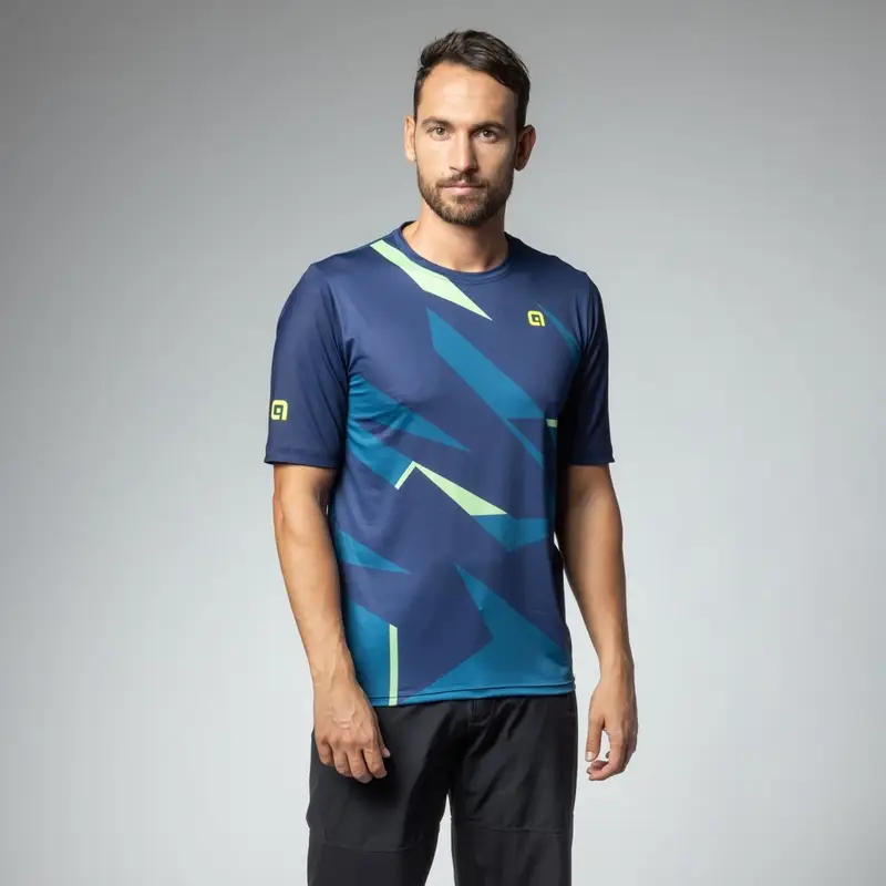 Maglia A Maniche Corte MTB Omega Off Road Blu Taglia XXS - image