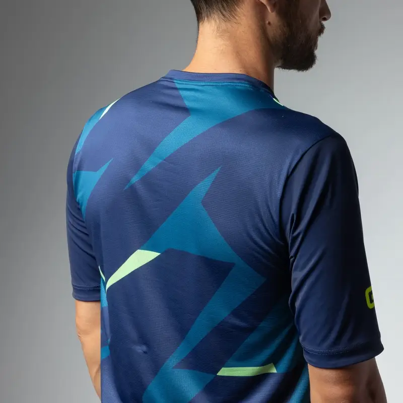 Maglia A Maniche Corte MTB Omega Off Road Blu Taglia XXS #4