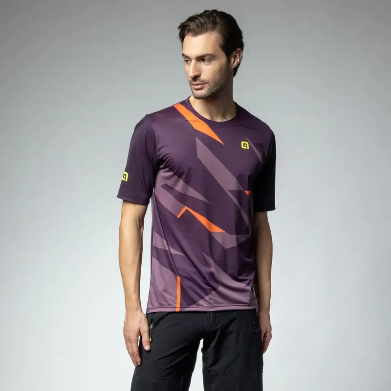 Maglia A Maniche Corte MTB Omega Off Road Viola Taglia XXS - image