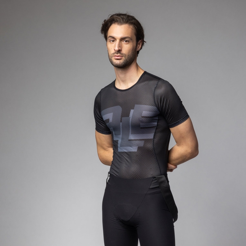 Multiversum Kurzarm-Unterhemd Schwarz Größe M/L