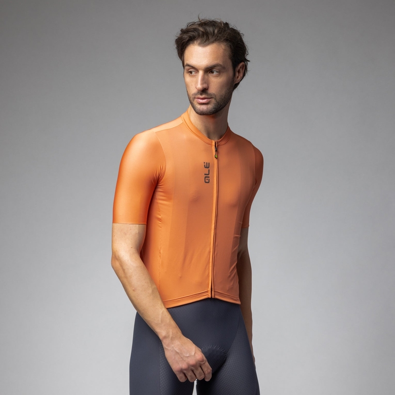 Short Sleeve Color Block Jersey Pragma Orange Size S