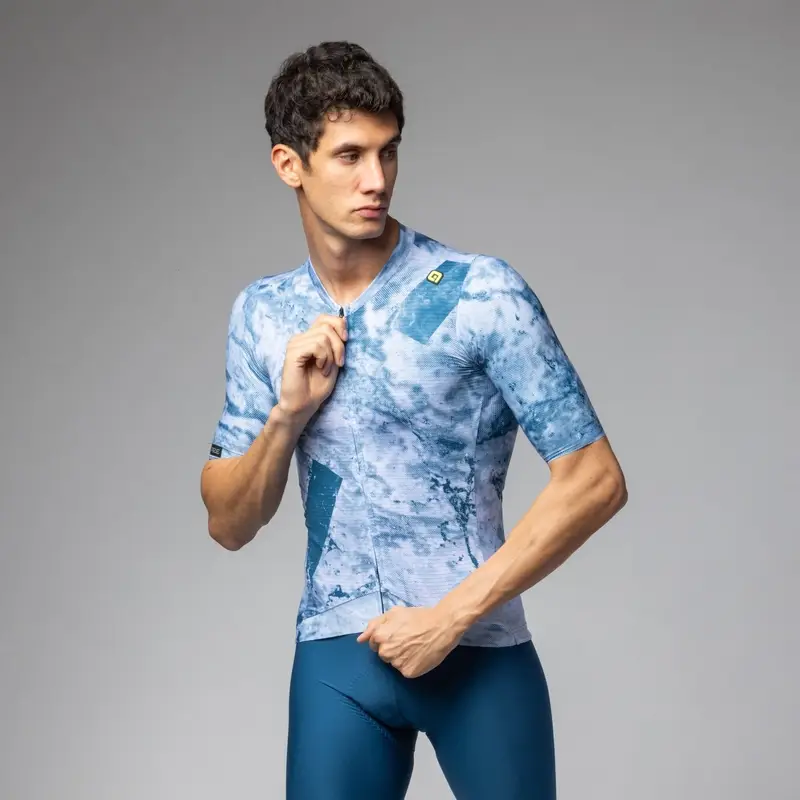 Maglia A Maniche Corte Marble PR-E Blu Taglia XXS - image