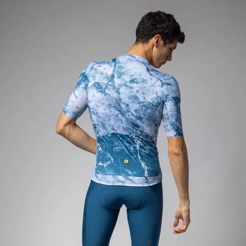 Maglia A Maniche Corte Marble PR-E Blu Taglia XXS #1