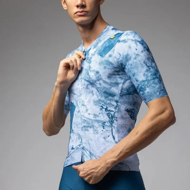 Maglia A Maniche Corte Marble PR-E Blu Taglia XXS #2