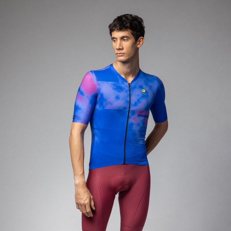 Short Sleeve Jersey Atmosphere PR-E Blue/Pink Size XL