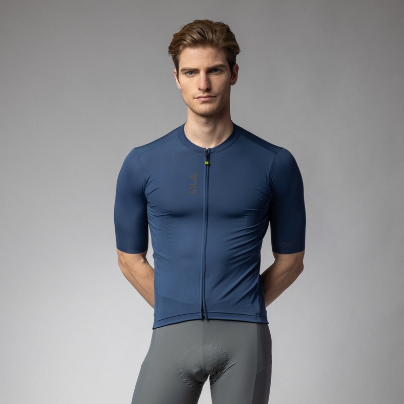 Kurzarm-Fahrradtrikot Color Block Off Road Pragma Blau Größe XS