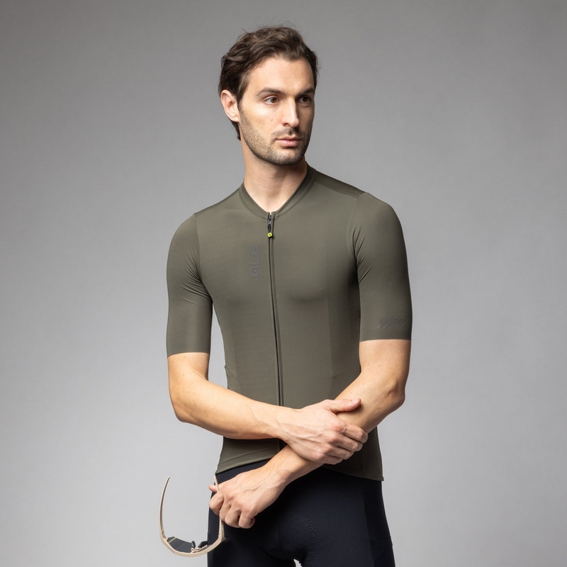 Kurzarm-Fahrradtrikot Color Block Off Road Pragma Grün Größe XS