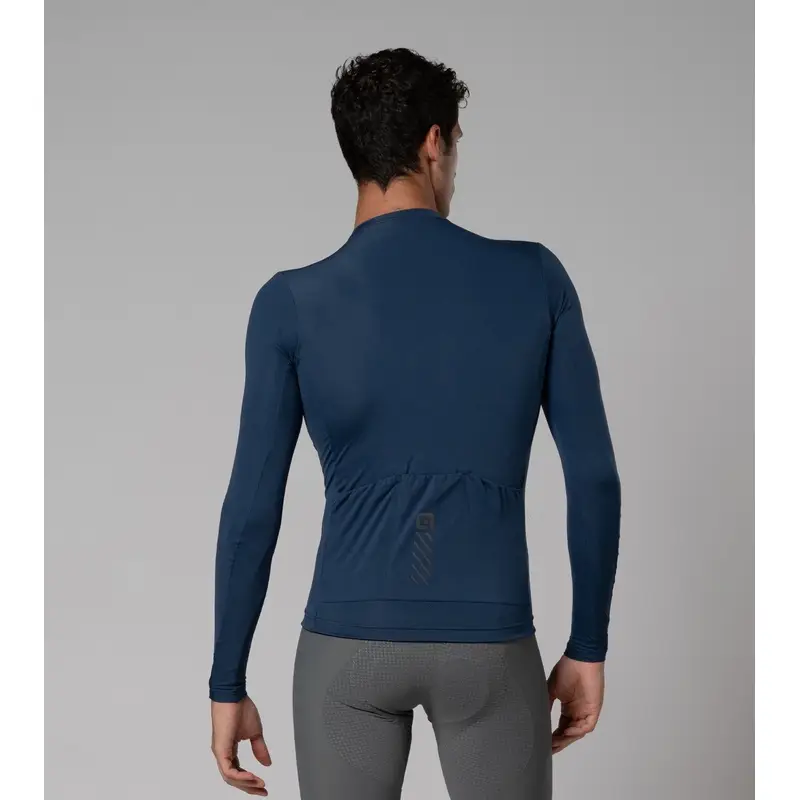 Langarm-Fahrradtrikot Color Block Pragma Blau Größe XXXL #1