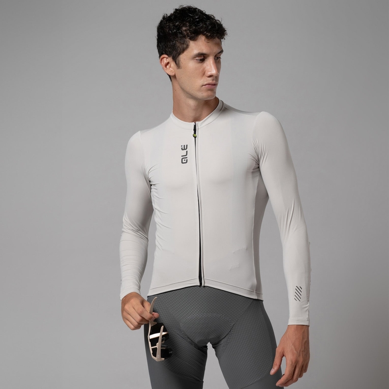 Long Sleeve Color Block Jersey Pragma Grey Size S