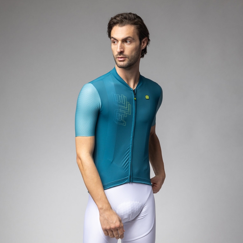Maillot À Manches Courtes Follow Me PR-E Vert/Bleu Taille XXXXL