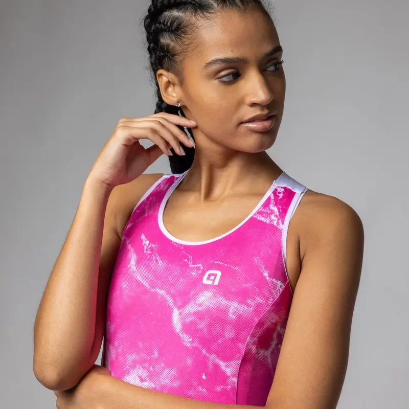 Maglia Smanicata Marble Pragma Donna Fucsia Taglia XXS #4