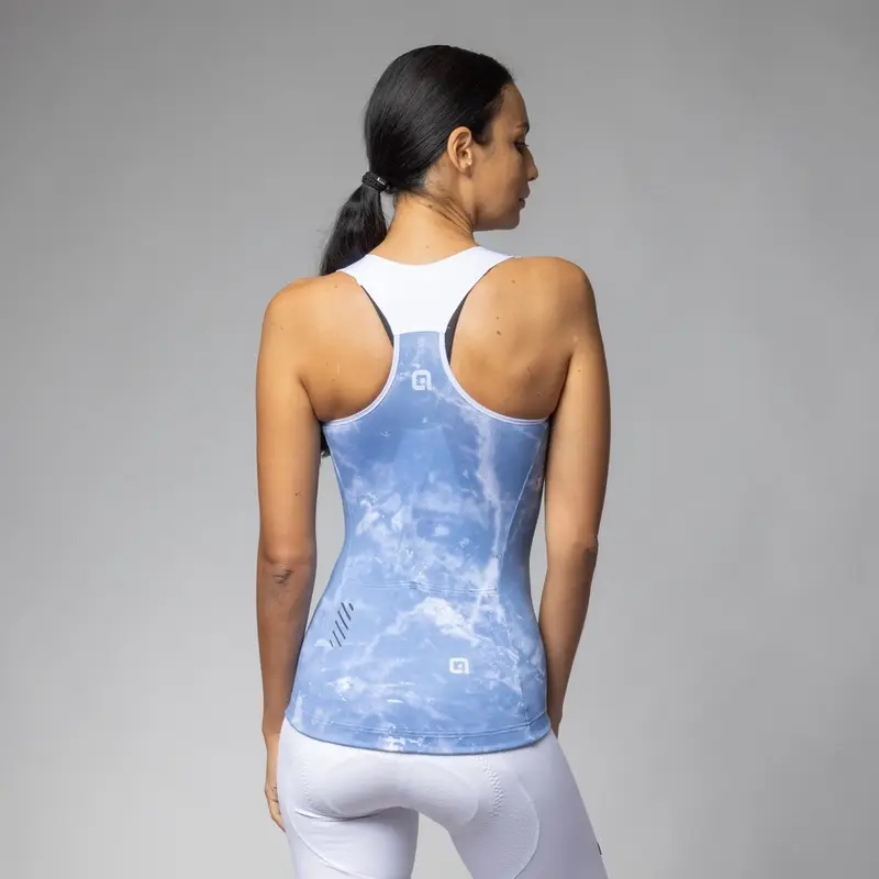 Maglia Smanicata Marble Pragma Donna Azzurro Taglia XXS #1
