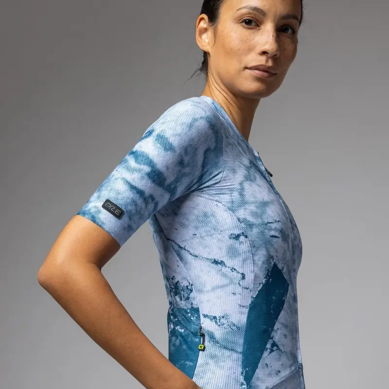 Maglia A Maniche Corte Marble PR-E Donna Blu Taglia XXS #3